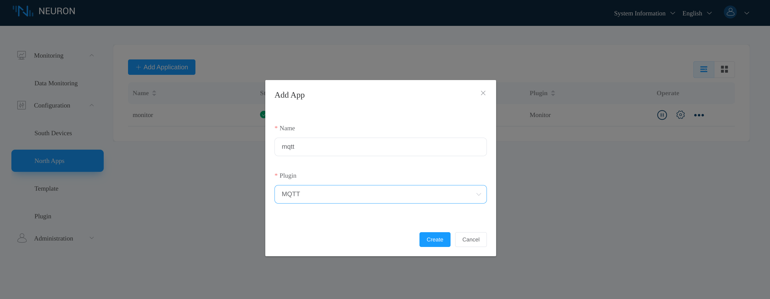 Add an MQTT North app