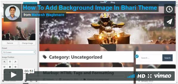 How To Add Background Image In Bhari Theme