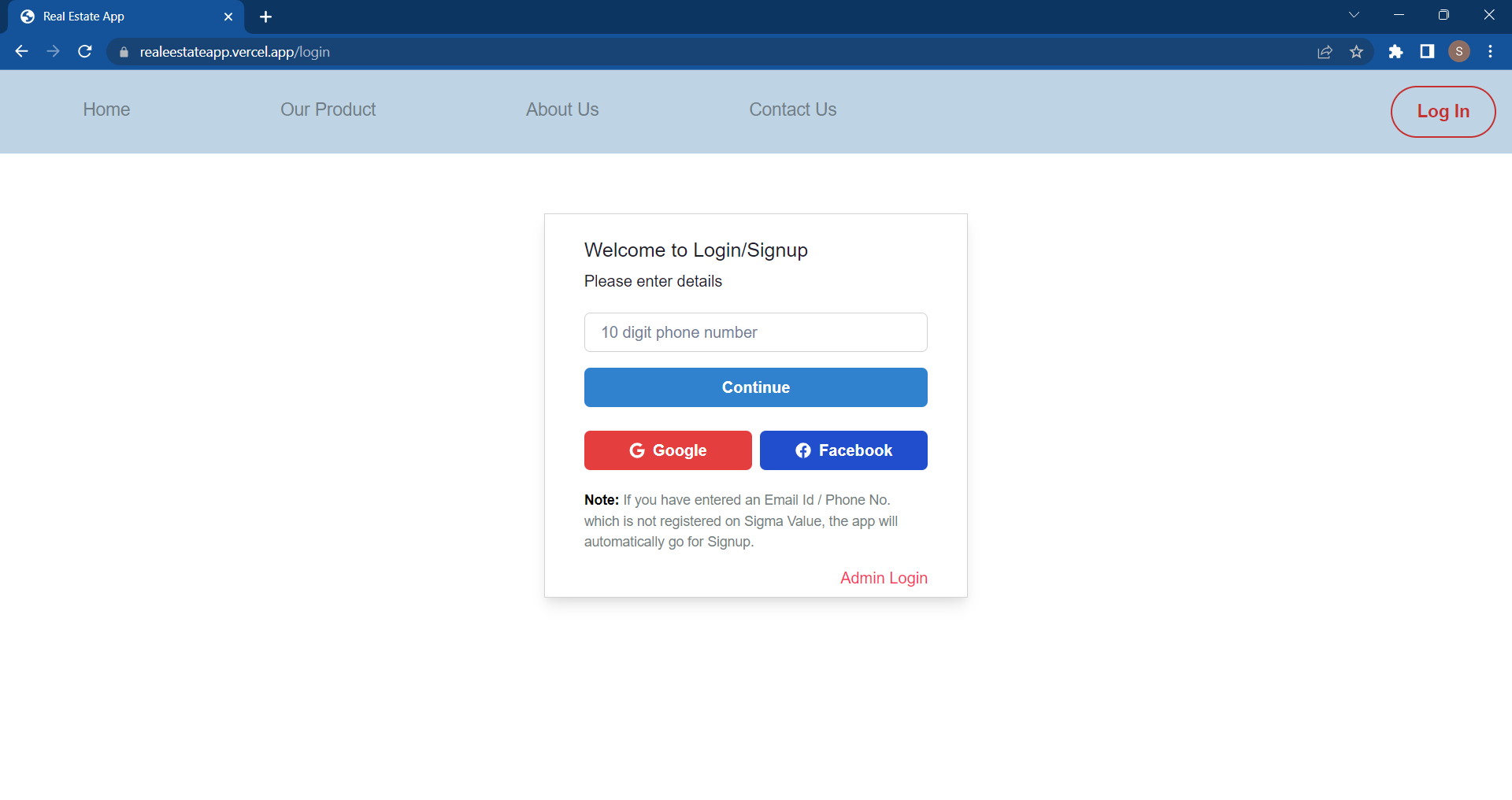 Login Page