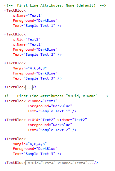 First Line Attributes Example