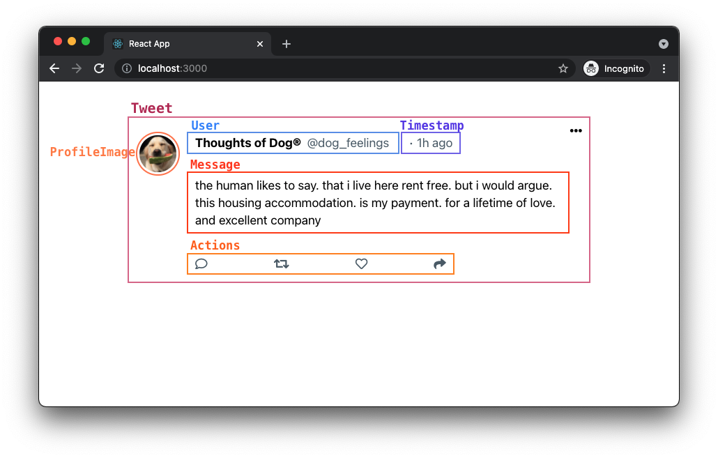 Example - Refactoring the "Tweet" component