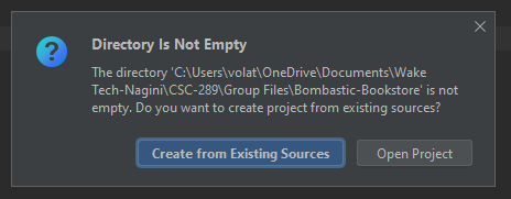 Directory is not empty prompt