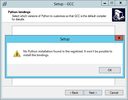 gccwinbinaries_no_python_installation_found