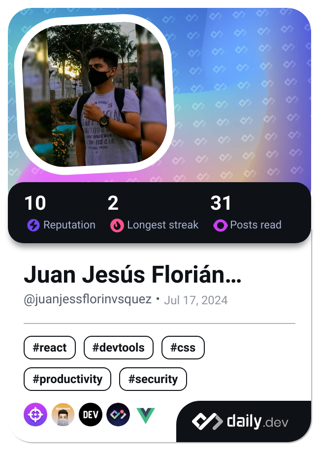 Juan Jesús Florián Vásquez's Dev Card