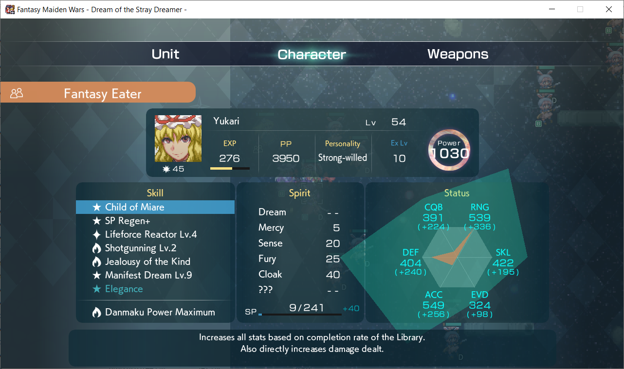 Yukari Char Free Skills