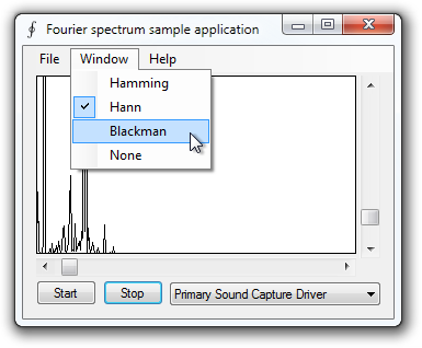 Fourier spectrum analyzer sample application