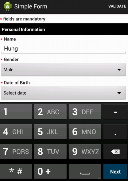 Android Quickform