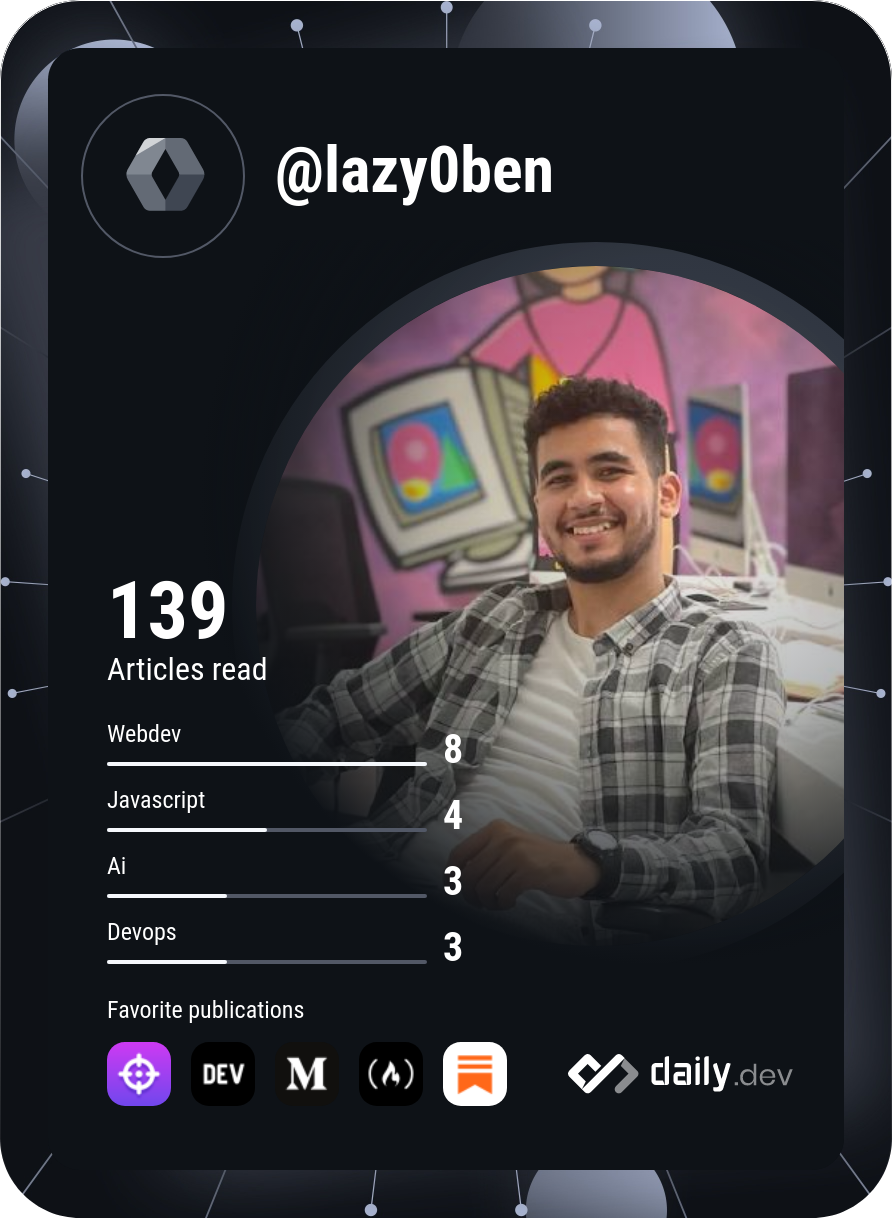 yassine benmansour's Dev Card