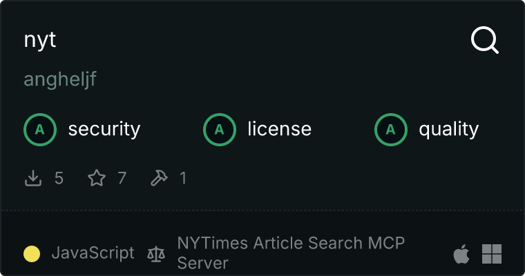 NYTimes Article Search Server MCP server