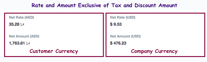 Item Amount and Net Amount