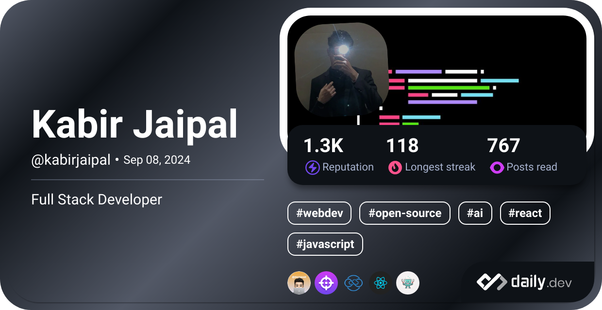 Kabir Jaipal's Dev Card