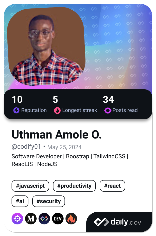 codify01's Dev Card