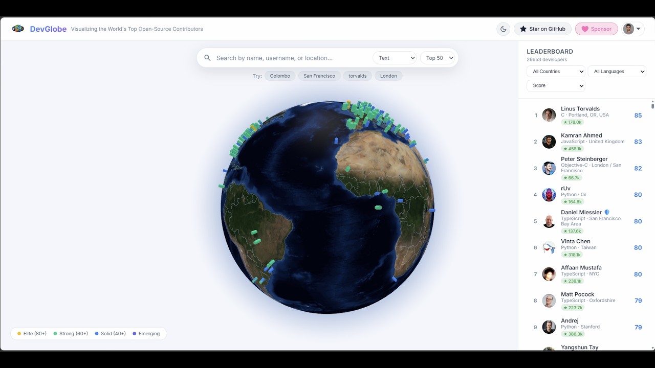 Watch the DevGlobe developer discovery platform demo on YouTube