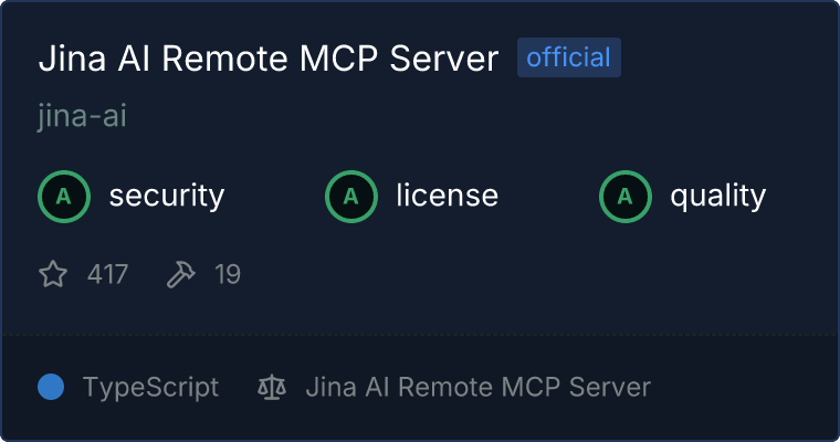 Jina AI Remote Server MCP server