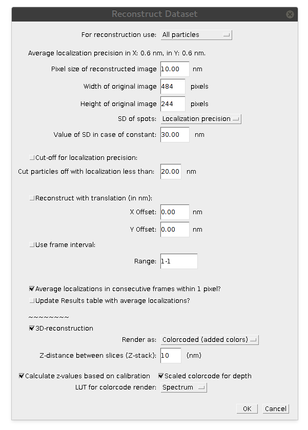 parameters window