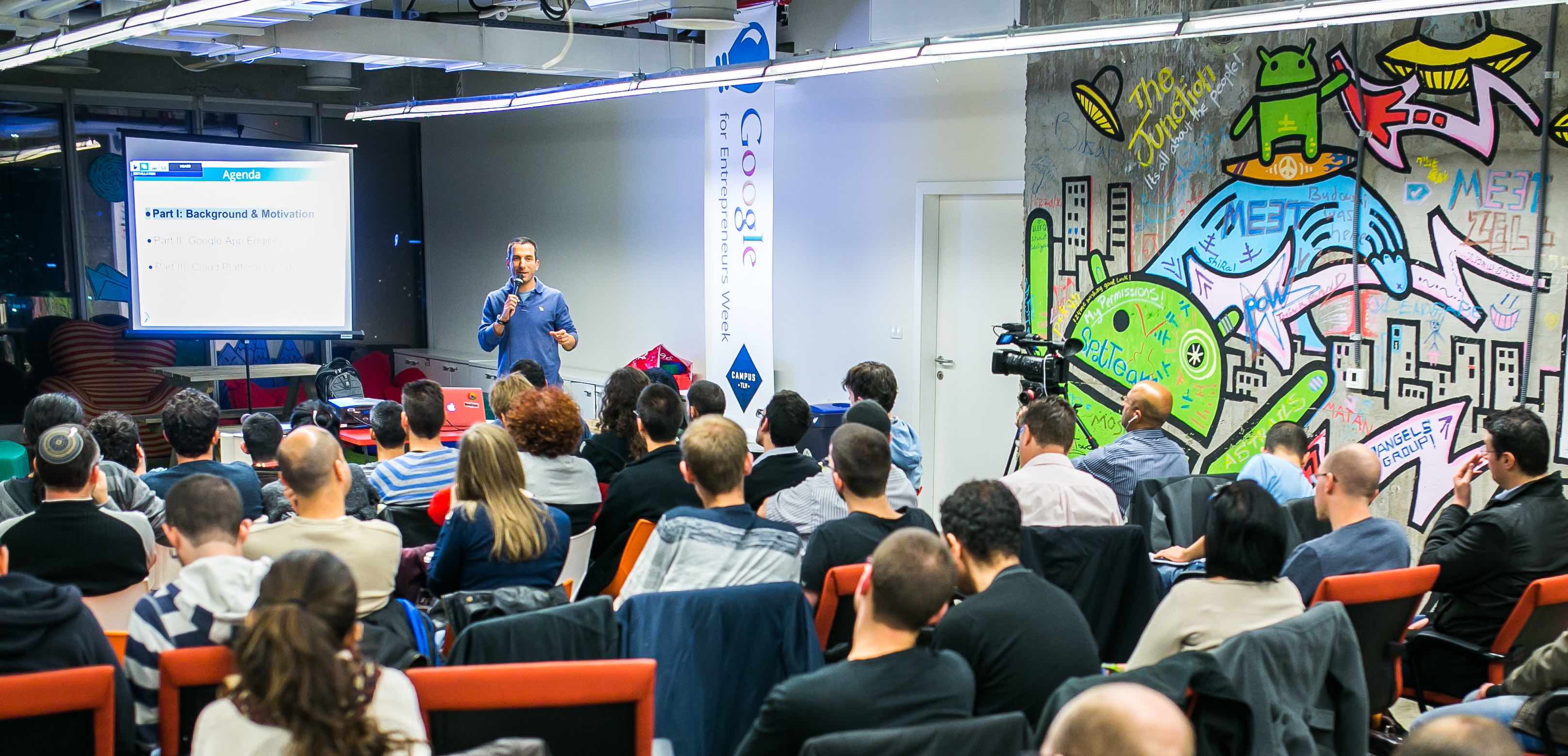 Ido talking at Google's Startup Campus TLV