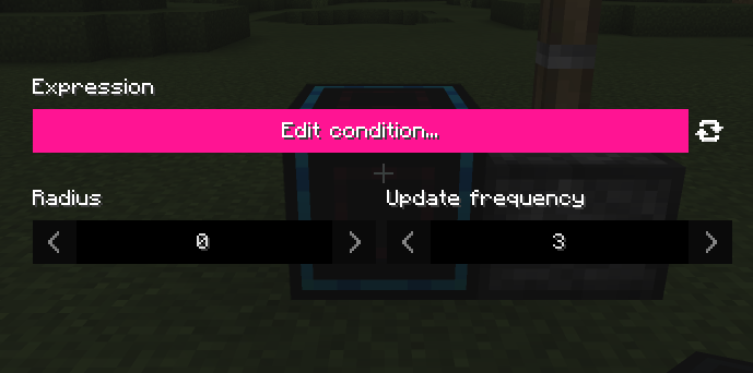 Emitter block's configuration screen