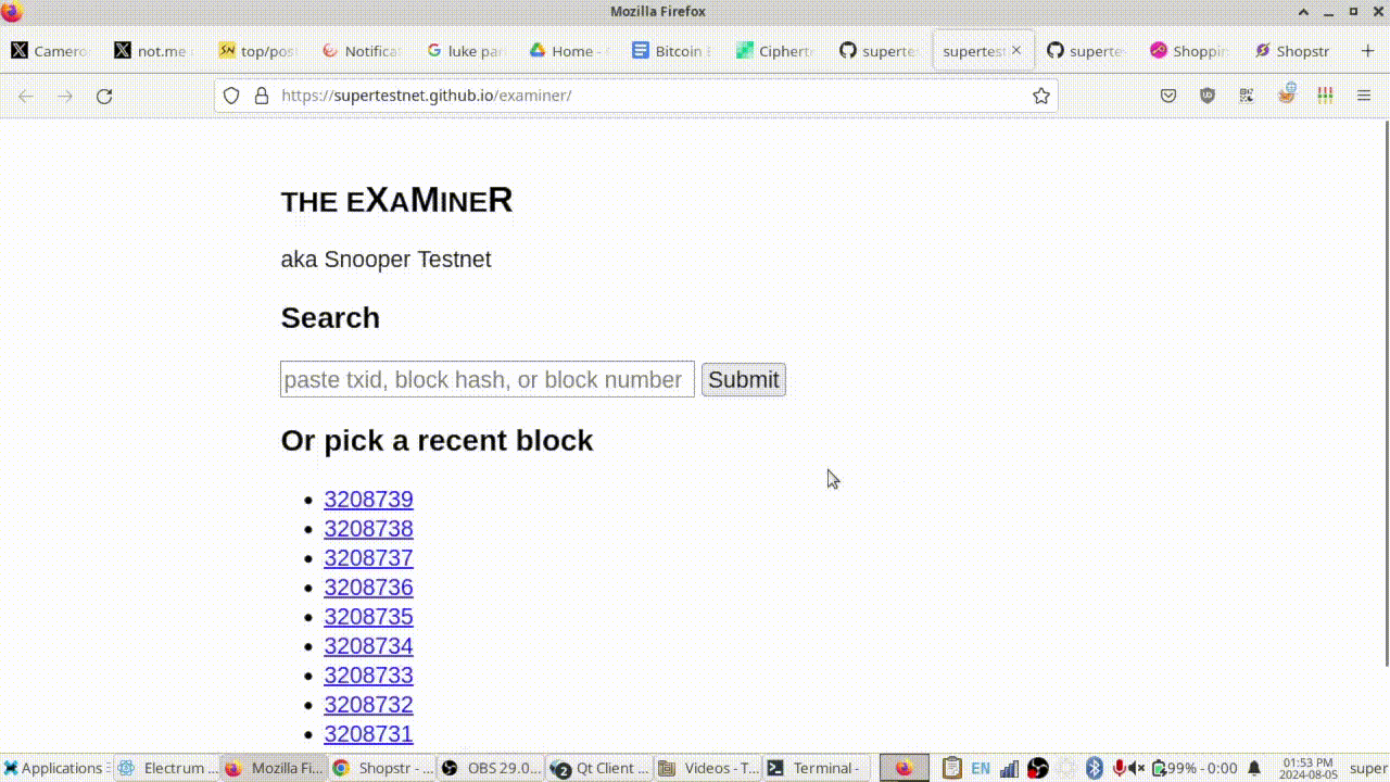 GitHub - supertestnet/examiner: Free and open source monero tracing tool