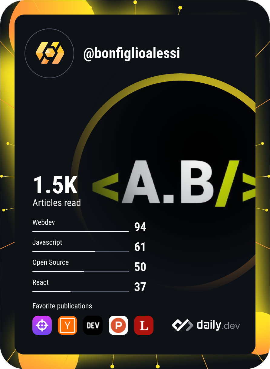 <A.BONFIGLIO/>'s Dev Card