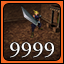 Cloud with the Buster Sword and the number 9999