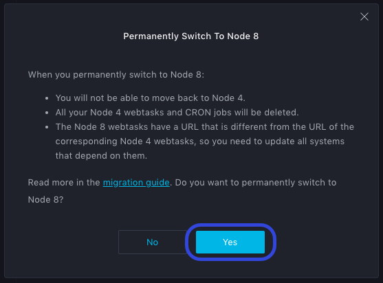 Switch to Node 8