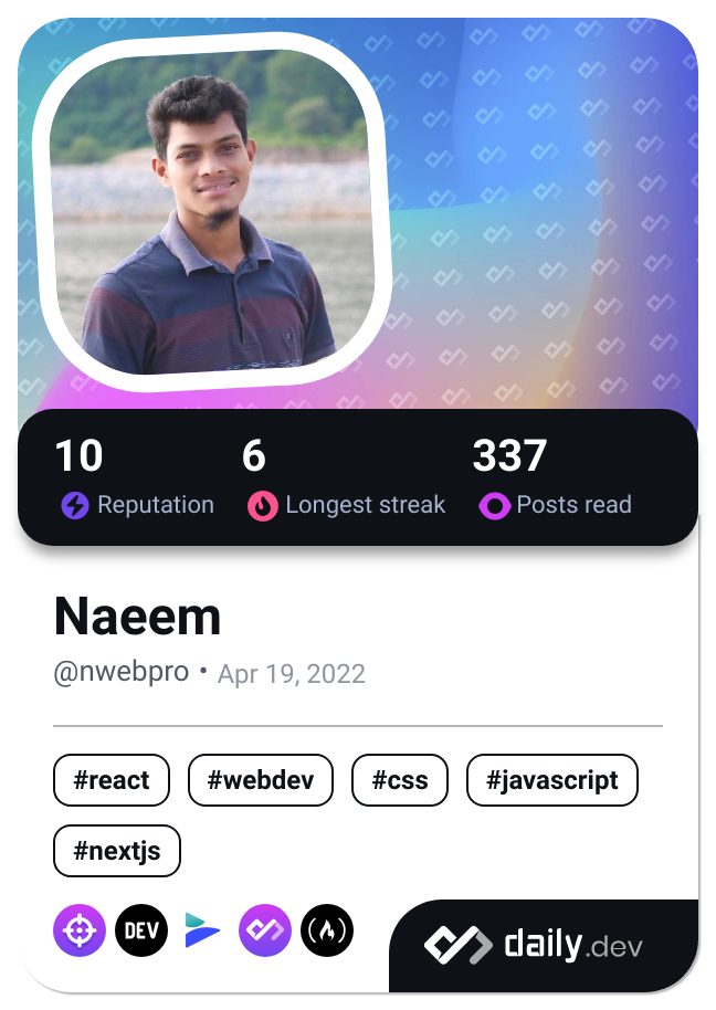 Naeem's Dev Card