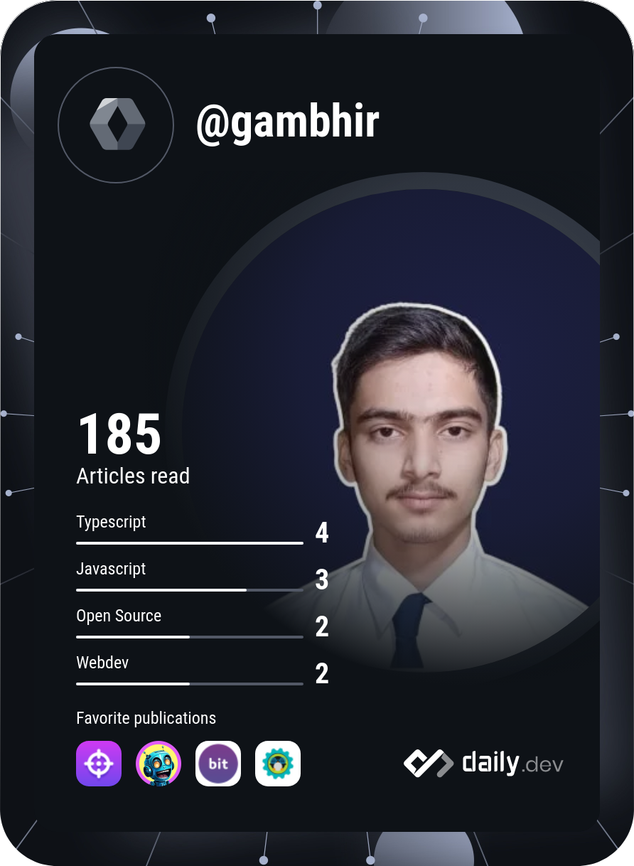 Gambhir Sharma's Dev Card