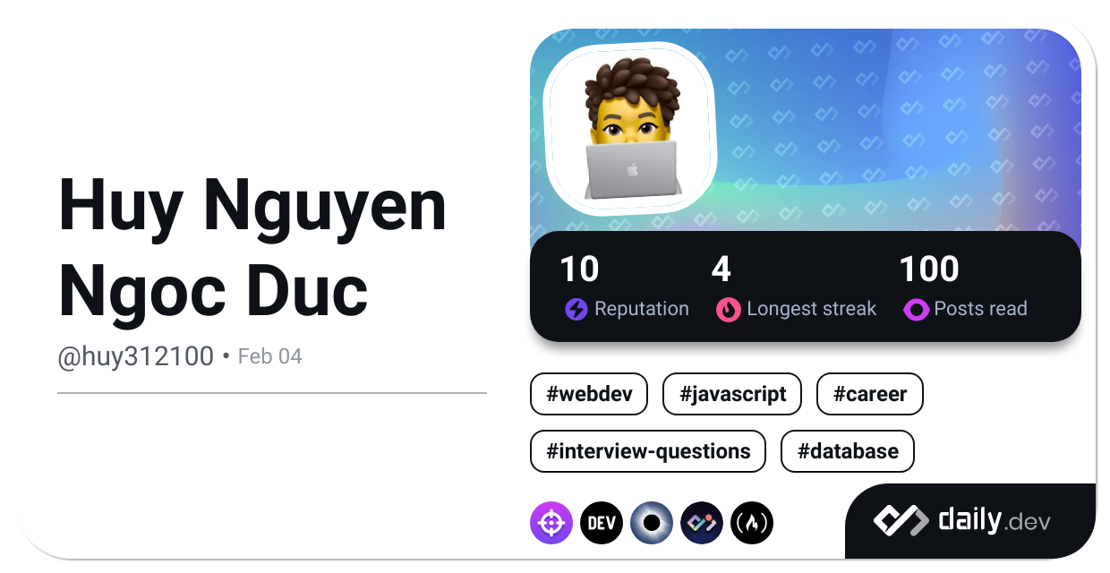 Huy Nguyen Ngoc Duc's Dev Card