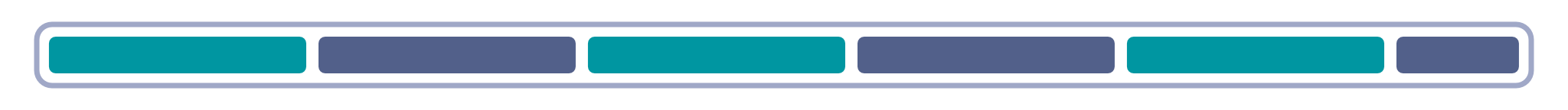 timeline of 1-second cyan blinking followed by pause of equal length