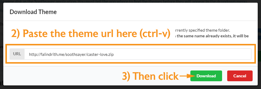 Downloading a theme, step 2