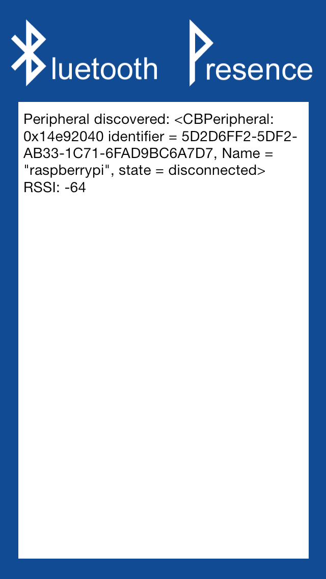 Screenshot iOSBLEPresence