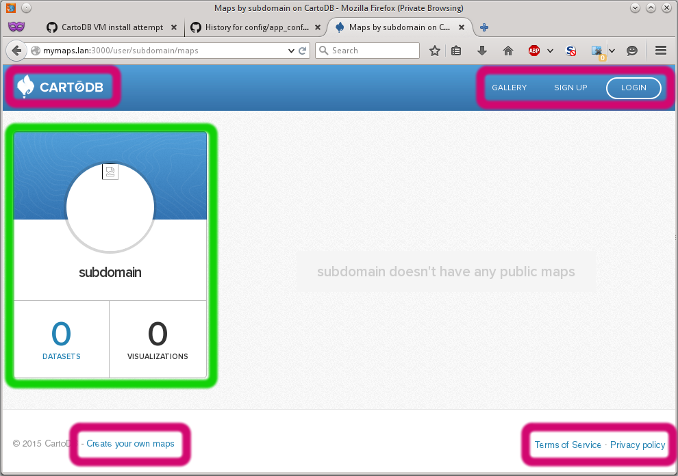 cartodb instance in VM