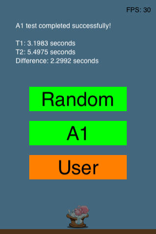 Figure 6. Result screen with menu. This figure shows the position of the menu buttons when the results of a level being completed are displayed.