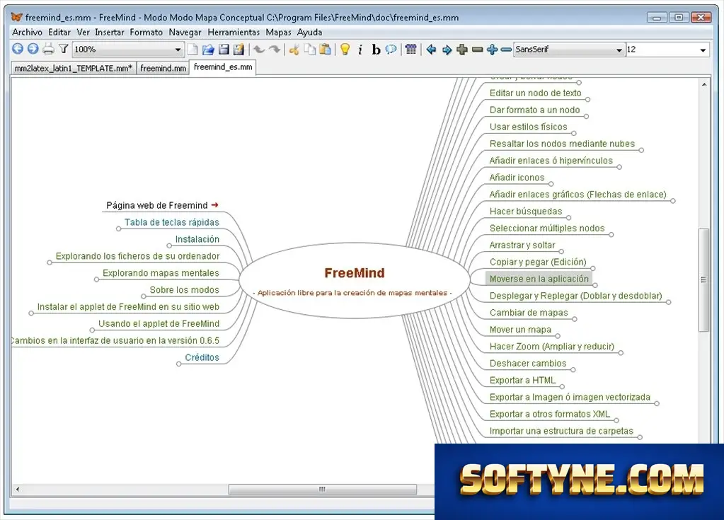FreeMind feature demo 1