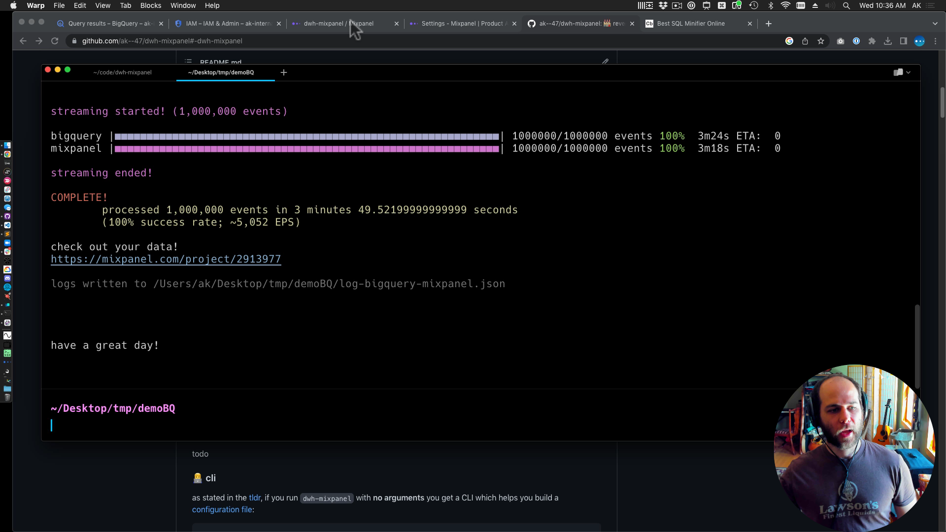 bigquery to mixpanel demo