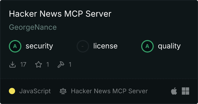 Hacker News Server MCP server
