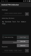 Generating the Admin Key hash from text is possible inside the App.