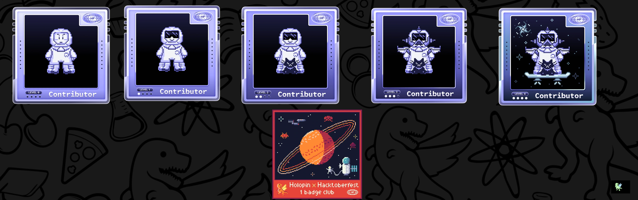 An image of @silkyx0's Holopin badges, which is a link to view their full Holopin profile