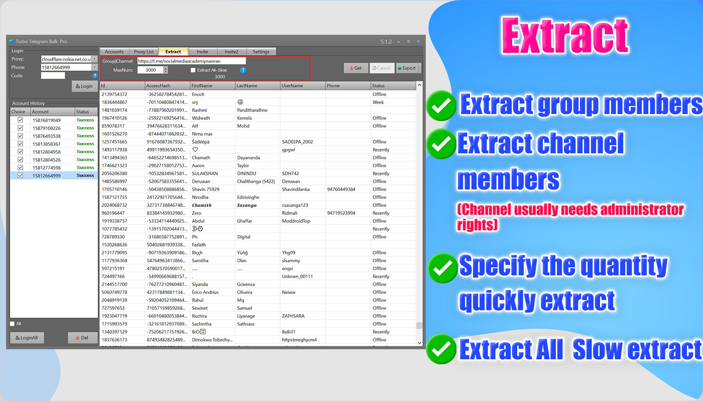 Turbo Telegram Bulk Ultra Bulk extract group|channel