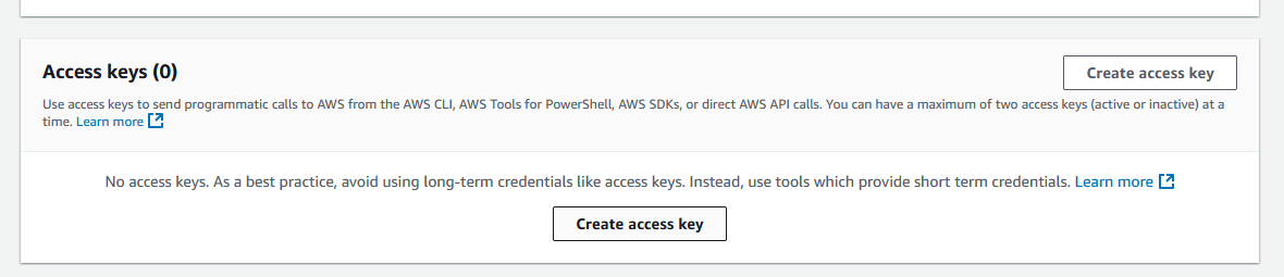 Create access key