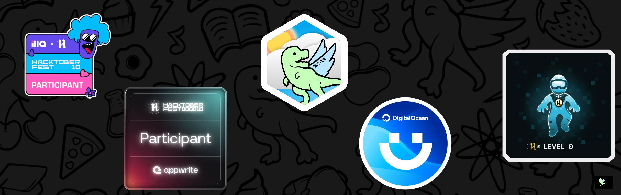 An image of @nurhidayatfti22e's Holopin badges, which is a link to view their full Holopin profile