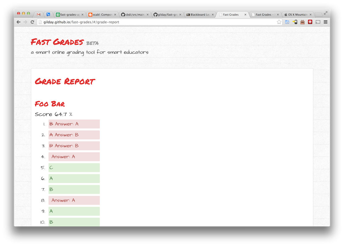 Grade Report