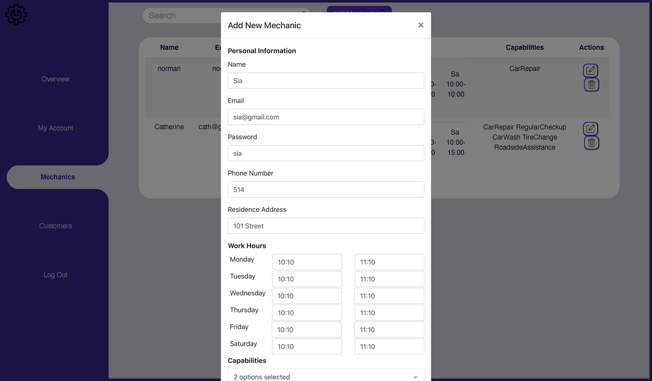 Mechanics with Add Page