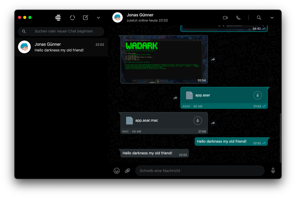 WhatsApp Desktop Dark Mode Windows