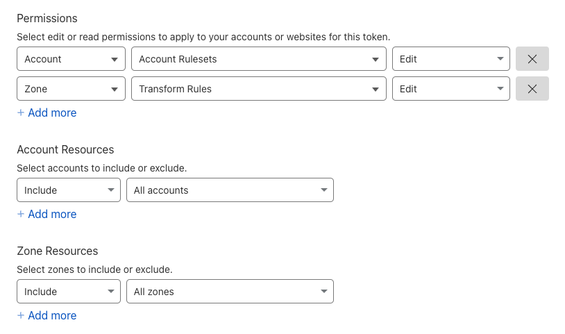 Cloudflare Laravel Request - token perms