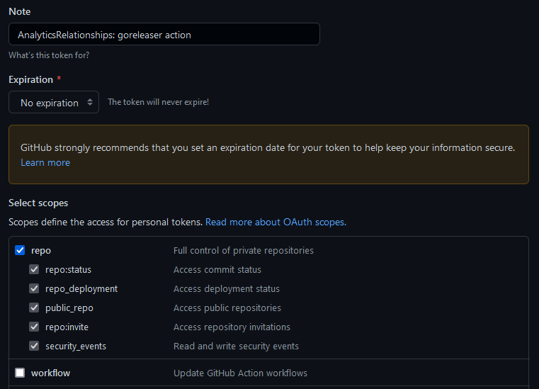 example token config