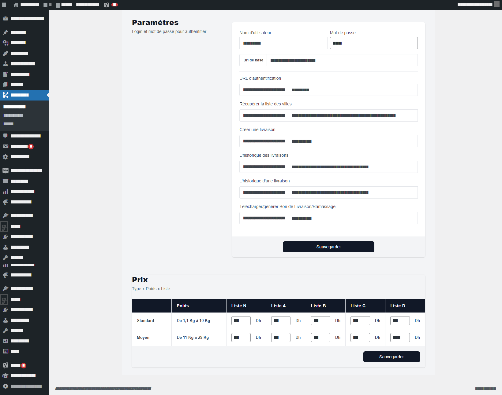 Settings Page