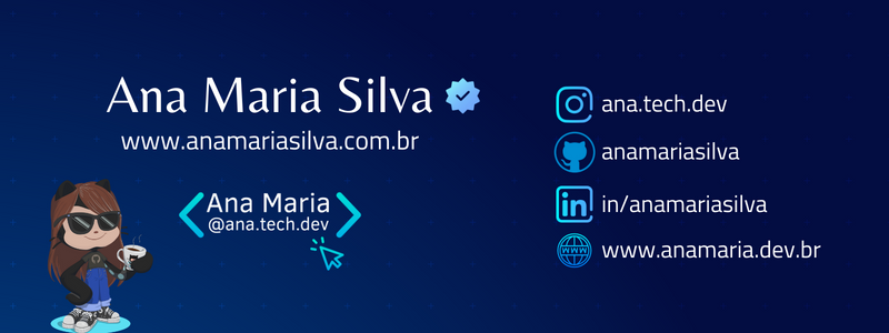 cabeçalho do README do GitHub da Ana Maria Silva