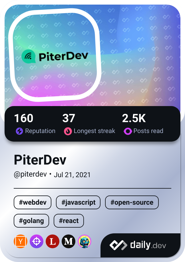 PiterDev's Dev Card