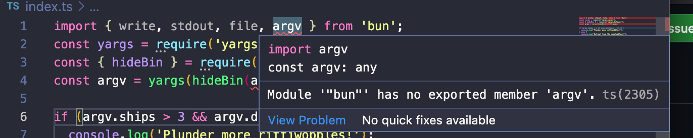 Yargs does not work with Bun. · Issue #1370 · oven-sh/bun · GitHub